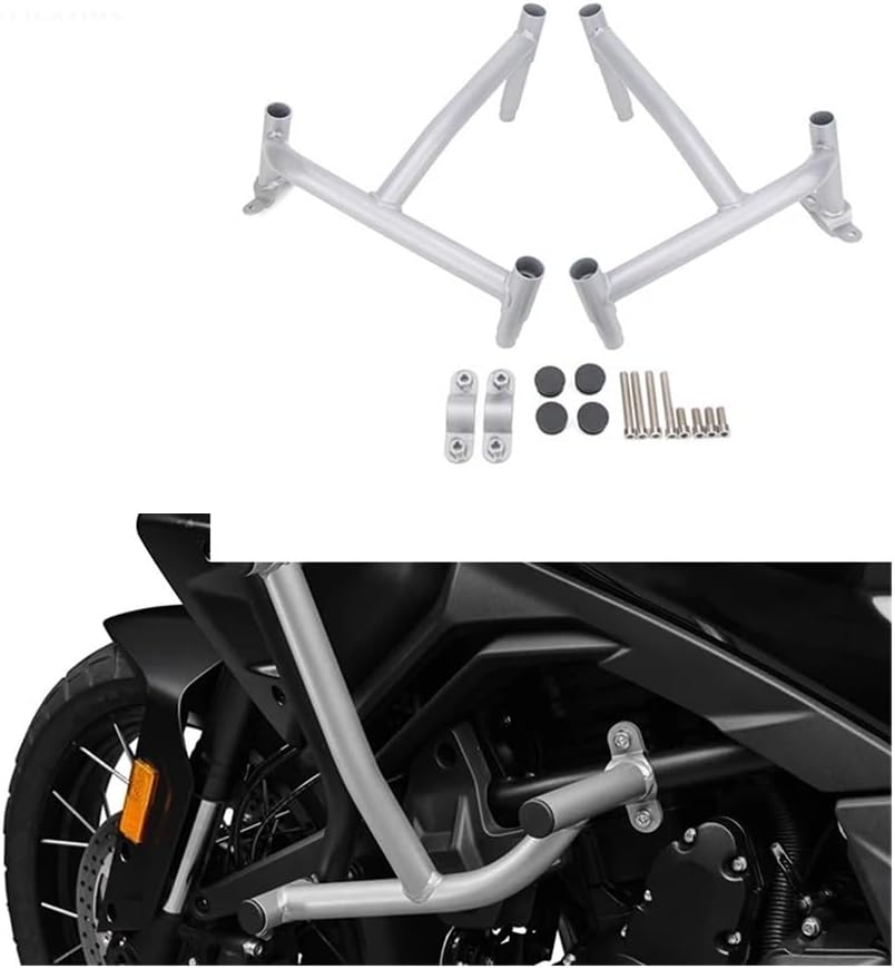 Engine Guard Crash Bars for 700MT 2024+ Motorcycle Highway Engine Guard Crash Bar Bars Bumper Stunt Cage Protector Anti-Fall Kit Motorbike Crash Bar Bumper