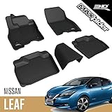 3D MAXpider L1NS09301509 Complete Set Custom Fit All-Weather Floor Mat for Select Nissan Leaf Models - Kagu Rubber (Black)