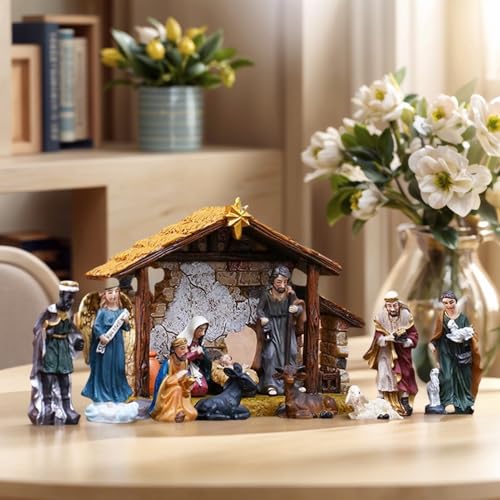 Crèche de Noël naissance de Jésus en résine cadeau pour les fêtes