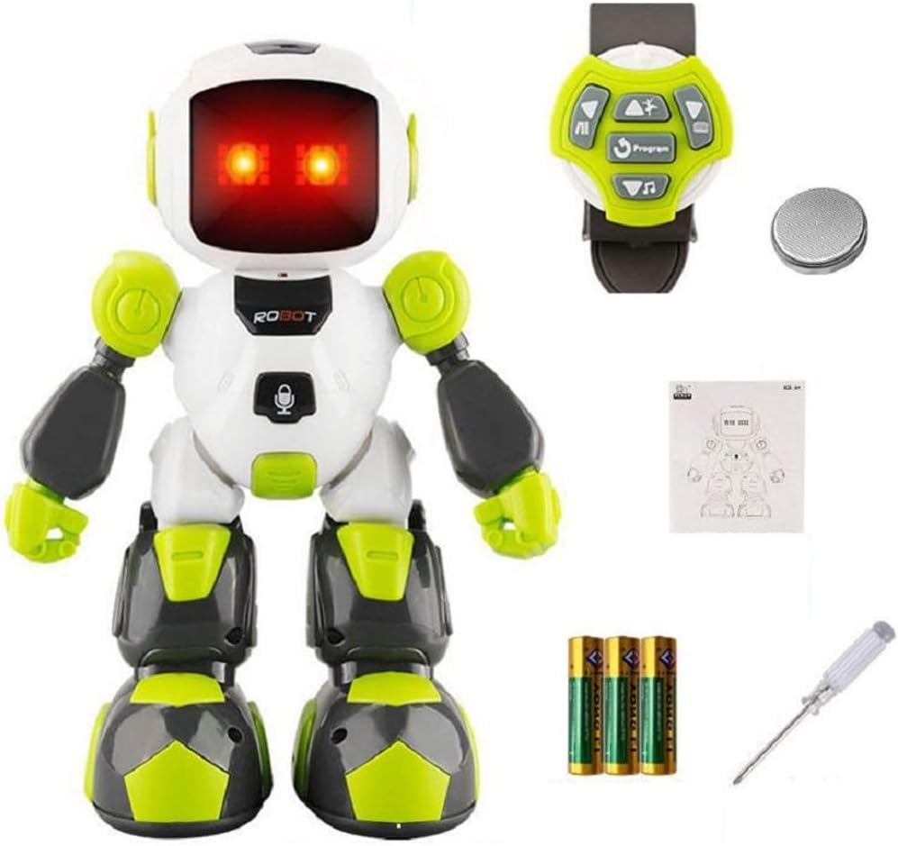 Magicwand R/C Rechargeable 2-in-1 Kids Buddy Smart Watch Gesture Sensing,Intelligent Programmable Smart Robot for Kids【Green】【Pack of 1】