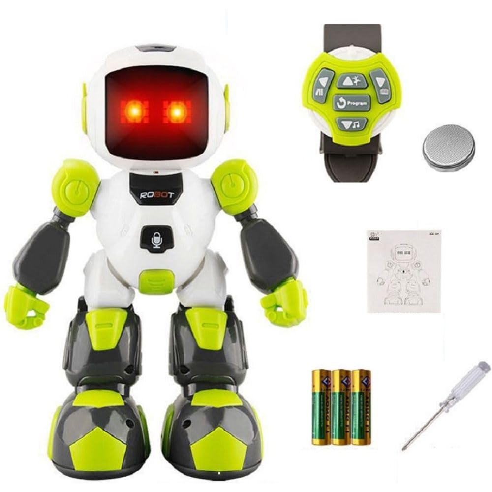 Magicwand R/C Rechargeable 2-in-1 Kids Buddy Smart Watch Gesture Sensing,Intelligent Programmable Smart Robot for Kids【Green】【Pack of 1】