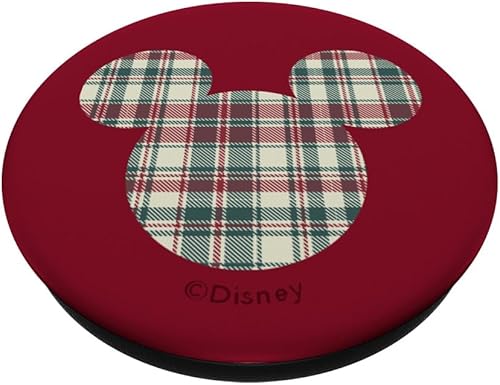 Miniatura 2 de Disney Mickey Mouse Head Icon Christmas Holiday Plaid PopSockets intercambiables PopGrip