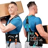AOFIT Lower Back Brace with Suspenders,Back Support Belt for Men & Women, Adjustable Work Back Brace for Moving Construction Warehouse Heavy Lifting for Lower Back Pain Relief With Removable Tool Bag
