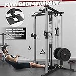 DONOW Cable Crossover Machine, Cable Fly Machine Home Gym System Workout Station with Dual Pulley System Pull-Up Bar Cable Bar and LAT Pull Down System - Image 5