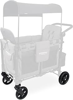 WONDERFOLD All Terrain Stroller Wagon Replacement Wheels with Polyurethane Tires for a Safe and Smooth Ride on Dirt, Mud, or Gravel (Compatible with W2 Elite Wagon)
