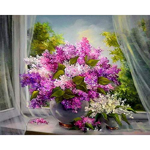 DIY Paint by Number Flower Picture Colouring Zero Basis HandPainted Painting By Number For Adults On Canvas Unique Gif A12 50x65cm