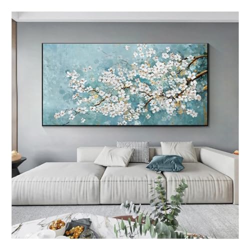 Fleurs blanches pour decoration maison grand format 70x140 cm pour effacer les murs vides