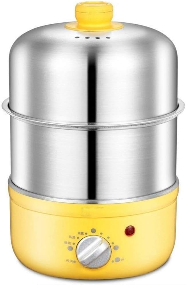 Egg Boilers Double Stainless Steel Electric Egg Cooker Kitchen Cooking Appliances Steamer 30 Mins Knob Timing