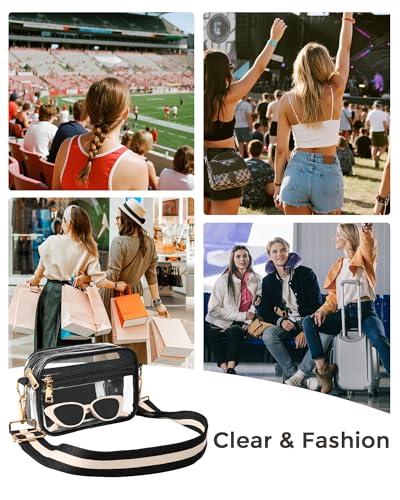 Image of BS-VOG Clear Crossbody Bag Stadium Approved, Clear Purses for Women, Small Stadium Bag for Events Concerts Sports Fans