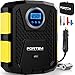 Produktbild FORTEM Tragbarer Kompressor Autoreifen, Kompressor Fahrrad, 12V Autoreifen Pumpe und Fahrradpumpe Elektrisch mit LED-Licht - Digitaler Reifendruckmesser Automatische Pumpe/Abschaltung, Tasche