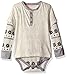 Burt's Bees Baby Baby Boys' Organic Henley 2-fer Bodysuit, Stone Heather Thermal, 12 Months