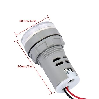 High Performance 0-100A Ammeter Digital Current Meter with LED Display for Industrial Use Compact and Sturdy (White)