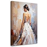 Couleurs intenses - tableau de dimensions 30x45 cm avec un motif de Belle femme en robe blanche apporte un vent de fraîcheur dans ton intérieur. Les côtés imprimés ajoutent de l'élégance et créent un effet visuel harmonieux.