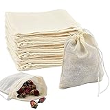 VCRANONR 50 Stück Stoffbeutel Baumwollbeutel Klein 3,15 * 3,94 Zoll Stoffsäckchen mit Tunnelzug Gemüsebeutel Wiederverwendbare Gemüsebeutel Baumwolle Umweltfreundliche Baumwolle Säckchen für Tee usw