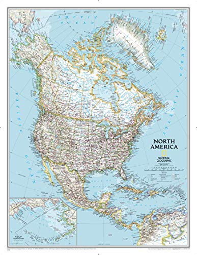 National Geographic North America Wall Map - Classic (Enlarged: 35.75 x 46.25 in) (National Geographic Reference Map)
