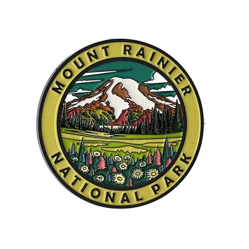 Imán decorativo nacional parque Mount Rainier negro níquel
