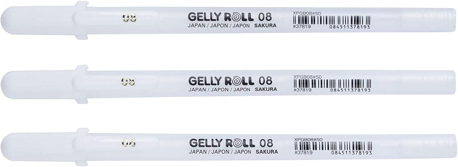 SAKURA Gelly Roll Medium Point Pen Open Stock-White - Pack of 3