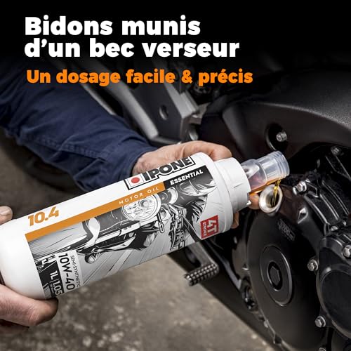 Ipone – Huile Moto 4 Temps 10W40 10.4 - Lubrifiant Semi-Synthétique – Usage Régulier - Protection du moteur – Lubrification Optimale - Bidon 1 Litre