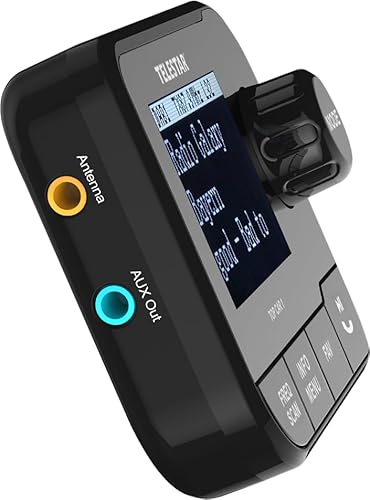 TELESTAR TOP CAR 1 – DAB+ Adapter für Autoradios (FM-Transmitter, Line-Out-Anschluss, Bluetooth Audio-Streaming, microSD-Slot, 2,3″ Display, Saughalterung) – Schwarz