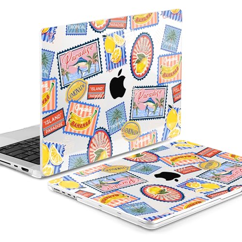 Image of MEEgoodo Case for MacBook Pro 14 inch (M5 /M4 /M3 /M2 /M1) Pro /Max 2026 2025 2024 2023 2021, Laptop Case Fit Model A3427 /A3426 /A3434 /A3112 /A3401 /A3185 /A2918 /A2992 /A2779 /A2442, Retro Tropical Pattern