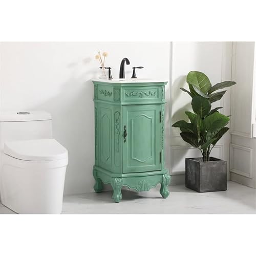 Elegant Decor 19 Inch Single Bathroom Vanity In Vintage Mint #TOP1