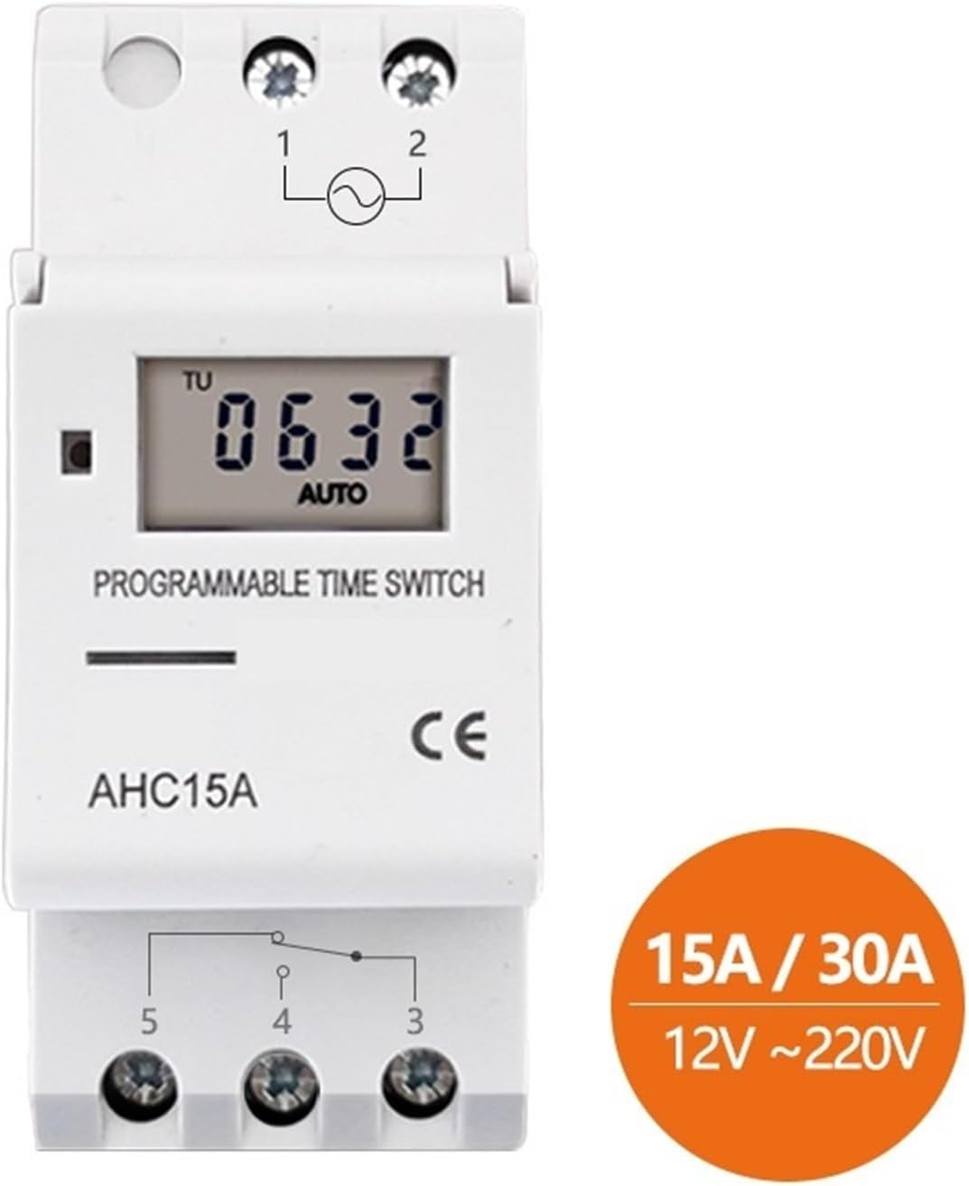 Electronic Weekly 7 Days Programmable Digital TIME Relay Timer Switch Control AC 220V 230V 12V 24V 48V 16A Din Rail Mount THC15A(30A,AC DC 110V)
