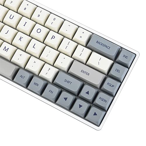 Image of Enlighten Mechanical Keyboard Keycaps, Uniform Xda Profile, Pbt Material With Dye-Sub Novelties, Compatible With Mx, Gateron, Kailh Switches (Enlight, Enlight, (White, Grey))