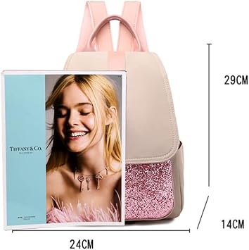 Oxford cloth backpack women's fashion all-match bag large-capacity casual backpack student schoolbag (Color : Pink)