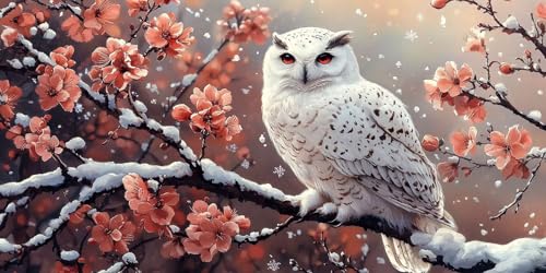 Broderie Diamant Complète Ronde L'hiver des oiseaux 5D anti-stress DIY