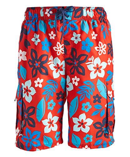 Kanu Surf Men's Apollo Swim Trunks (Regular & Extended Sizes), Revival Red, Large