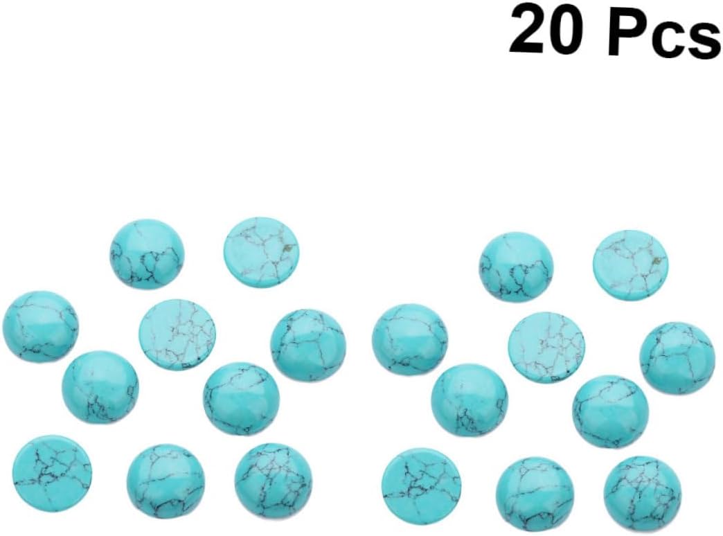 EXCEART 20Pcs 0.15 Inch Round Flat Bottom Turquoise Cabochon Stones for Jewelry Making DIY Crafts Beading Accessories - Image 7