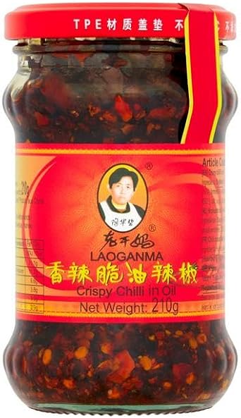 Laogań ma Crispy Chilli Oil 210 Each (Pack of 2) – Famous Chinese Spicy Chilli Oil for Cooking, Dipping, and Topping