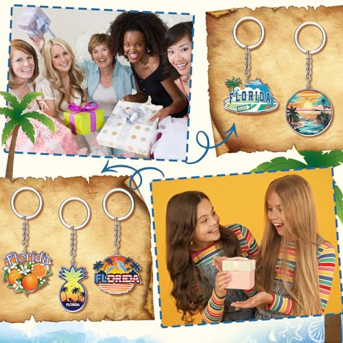 Image of Sureio 25 Pcs USA Souvenir Keychain Gifts Bulk Men California Los Angeles Texas Florida Chicago Silver Metal American Keyring