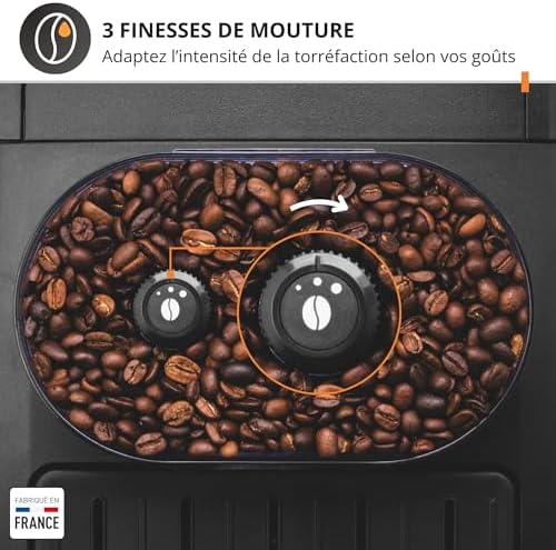 Machine a Cafe KRUPS grain, 1.7 L, Cafetiere espresso, Buse vapeur pour Cappuccino, 2 tasses en simultané, Essential YY8135FD, Noir - Image 4