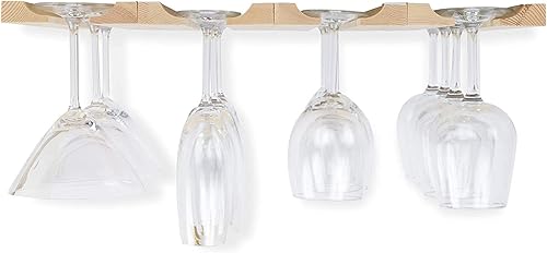 Miniatura 2 de Estantería colgante para debajo del gabinete, para almacenar copas de vino, color natural, Casual, Natural