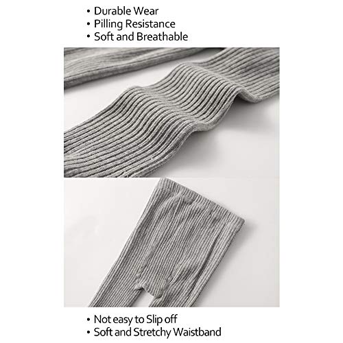 Looching 4 Pack Baby Toddler Kids Girls Footless Tights Cotton Leggings Cable Ribbed Knit Ruffle Stocking Pant4