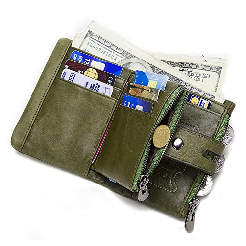 Image of Genuine Leather Bifold Chain Wallet for Men RFID Blocking | Heavy Duty Steel Anti-Theft Chain & 2 Zipper Coin Purse. Perfect for Bikers, Daily Commute, Gift for Dad /Husband