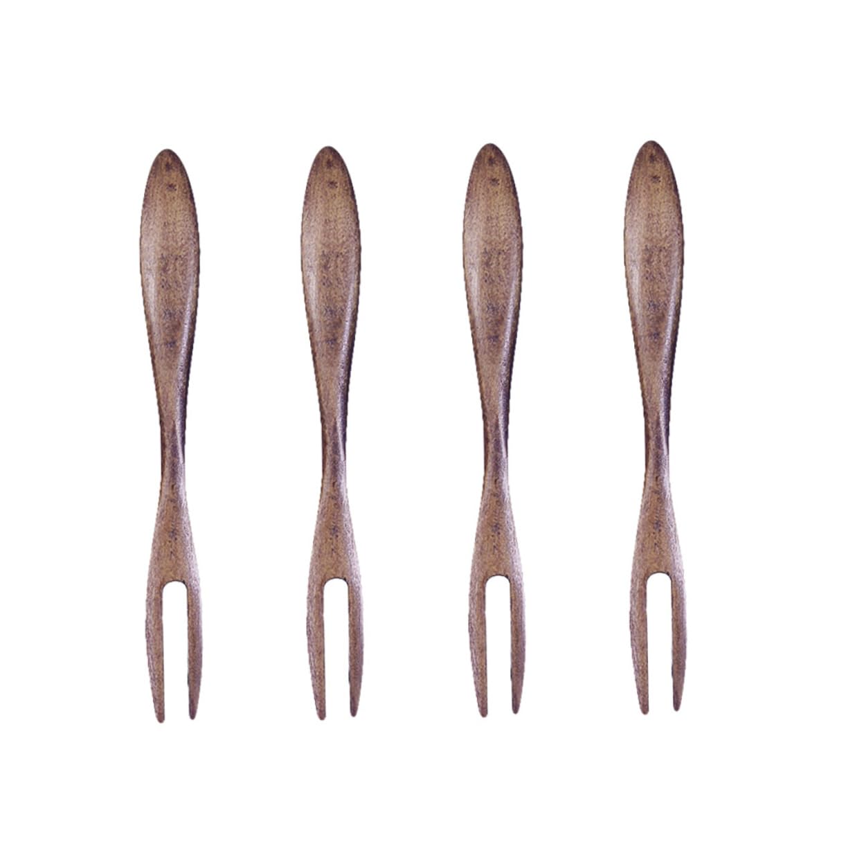 MUCKLILY 4pcs Fruit Picks for Party Dessert Fruits Wooden Fruit Picks Fruit Fork