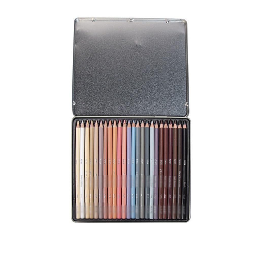 Lápiz tono piel de 24 colores para retrato dibujado a mano y suministros de arte aceitosos
