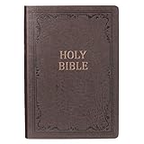 KJV Holy Bible, Super Giant Print, Dark Brown Faux Leather w/Ribbon Marker, Red Letter, King James Version