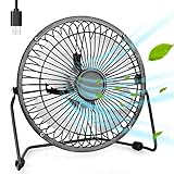 USB Fan 4 Inch Mini USB Desk Table Fan Personal Portable Desktop Cooling Fan Powered by USB PC Netbook for Camping Home Office Outdoor Travel, Strong Wind, Black