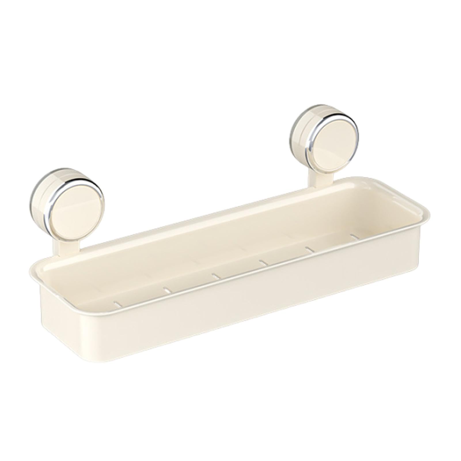 MRKU Basket Storage Box Kitchen Organizer Suction Cup Wall Mounted Rack No Drilling,Space-Saving,Bathroom