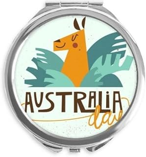 Australia Sydney Opera House and Giraffe Hand Compact Mirror Round Portable Pocket Glass
