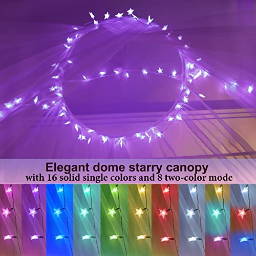 HEYCOLOR Baldacchino per letto con 100 luci a