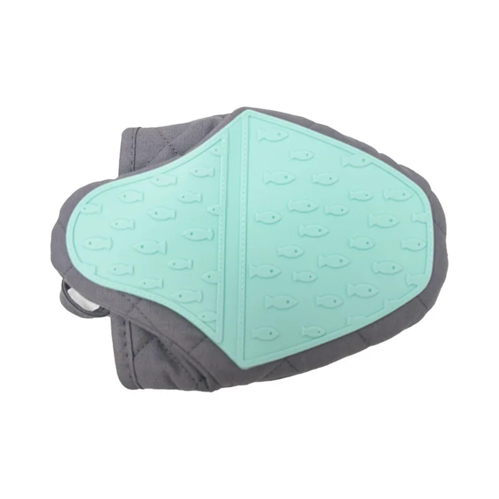 1Pair Fish Shaped Silicone Anti Scald Oven Gloves Kitchen Tray Dish Holder Multi-purpose For Cooking & Baking(Blue)