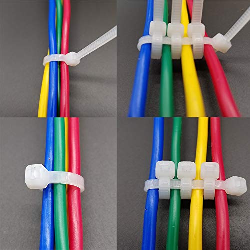 Superun Clear Zip Ties 6 Inch, 40 Lbs Tensile Strength Wire Ties (Industrial Grade Cable Ties) Pack Of 100 White #TOP4