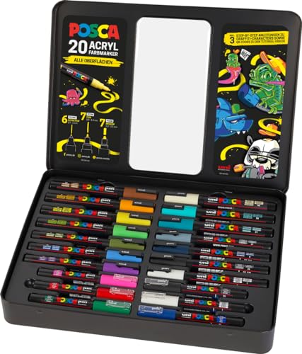 Faber-Castell uni-ball 186830 - Juego de rotuladores POSCA, estuc...