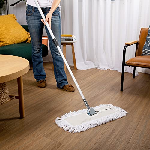 Tidy Tools Commercial Dust Mop & Floor Sweeper, 36 In. Dust Mop For Hardwood Floors, Cotton Reusable Dust Mop Head, Extendable Mop Handle, Industrial Dry Mop For Floor Cleaning & Janitorial Supplies #TOP1