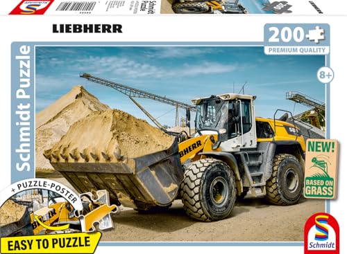 Preisvergleich Produktbild Schmidt Spiele 56552 Liebherr, Radlader L580, 200 Teile Kinderpuzzle aus Graspappe