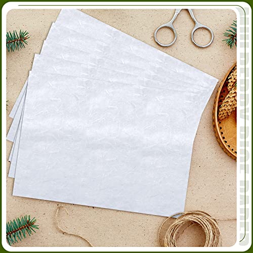 A4 Mulberry Paper Sheets Natural Fiber Rice Paper Handmade Decoupage Paper Sheets Art Tissue Washi Paper Diy Art Craft Origami For Kids Adults Gift Wrap Card Making, White (50) #TOP2